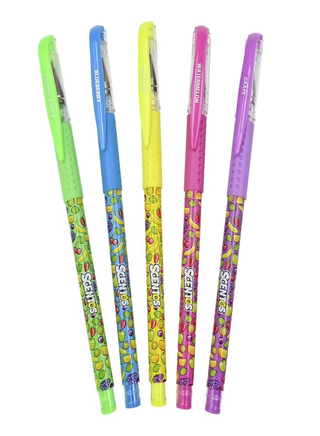 Scentos Scented Non-Toxic Neon Gel Pens Pack of 5 by Fratelli | Great For Drawing,Coloring,Writing And Gifting/Return Gifts | Designed in the USA - Image 3